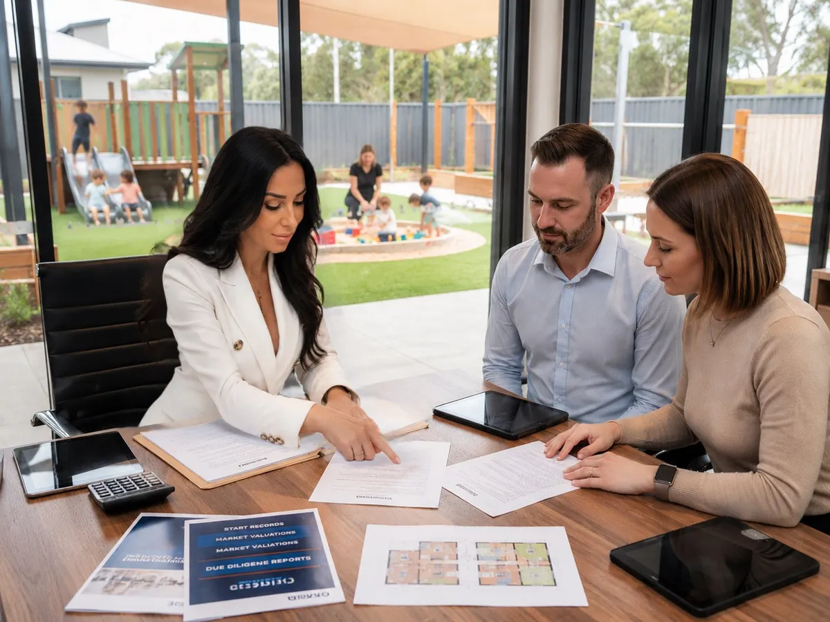 Talisha Long advising clients on a childcare centre acquisition, reviewing due diligence reports and valuations